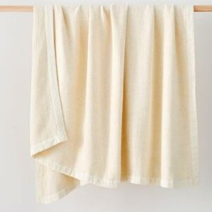 ❤️BUY 2 GET 1 FREE  Viscose Linen Throw, Alabaster, Retail $129